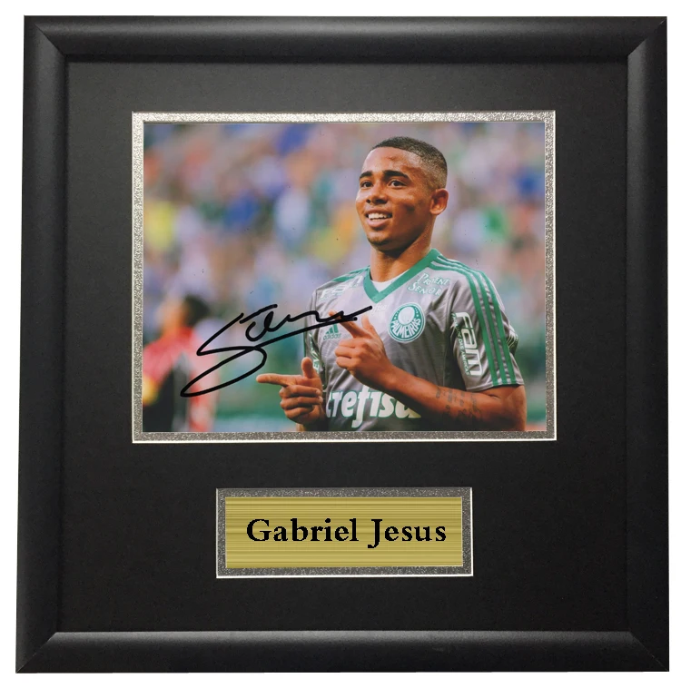 

Memorabilia Gabriel Jesus soccer player Manchester City team come with SA COA autographed signed Photo Framed