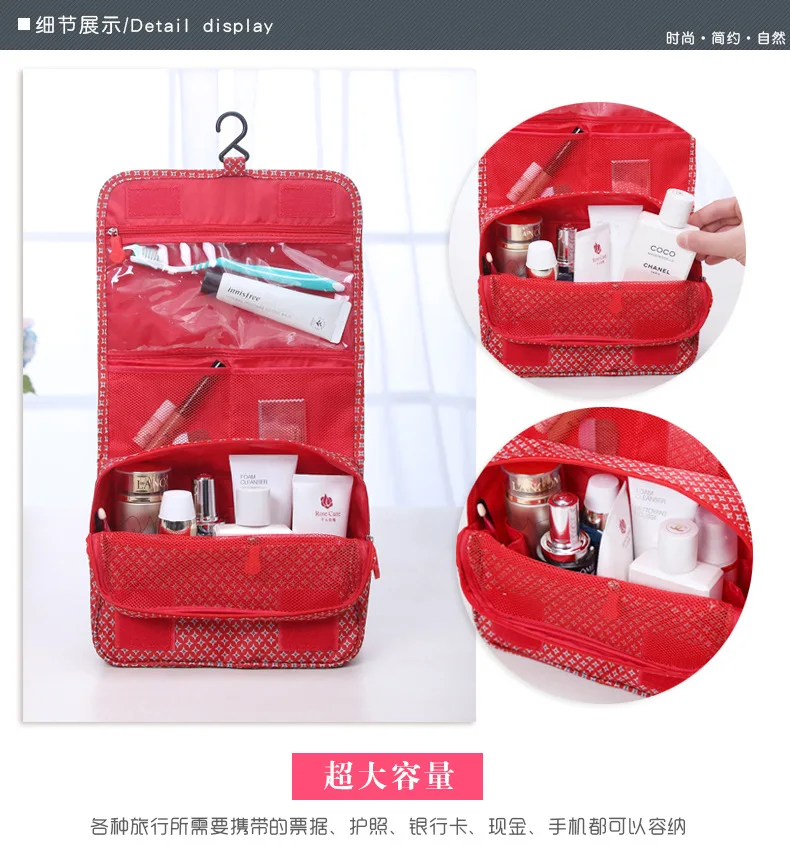 Portable Women Travel Toiletry Bag Organizer Makeup Hanging Wash Kits Storage Cosmetic Bag Cases (8)