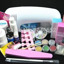 Профессиональный Полный набор УФ-геля Набор для дизайна ногтей+ 9 Вт отверждения УФ лампа Сушилка для скручивания BTT-77