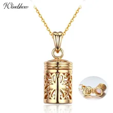 Hollow Out Filligree Cross perfume Bottle Essential Oil Diffuser Necklace Women Pingente Necklaces& Pendants Gold Color Jewelry