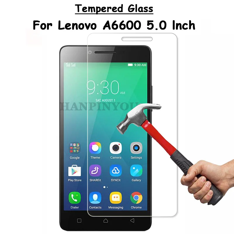

For Lenovo A6600 A 6600 5.0" Clear Tempered Glass Screen Protector Ultra Thin Explosion-proof Protective Film + Cleaning Kit