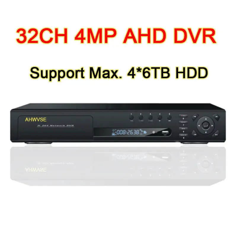 

32CH 4MP 3MP 1080P AHD DVR Digital Video Recorder 32 Channel 4MP for AHD Camera, Support Max. 4pcs 6TB HDD, Free Shipping