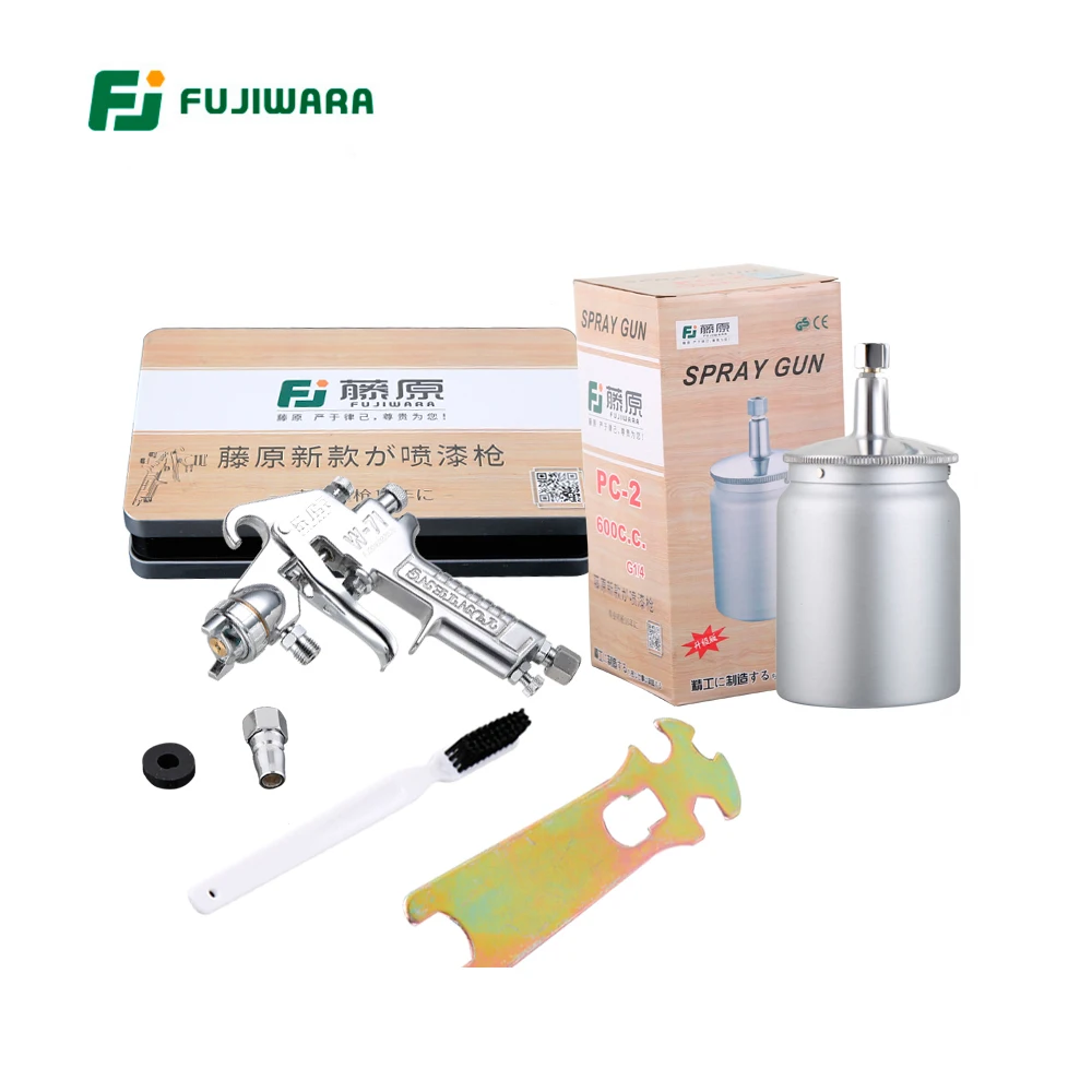 FUJIWARA W-71G Professional Lacquer gun Pneumatic Varnish Spray Gun Highly Atomized Furniture, Wooden Furniture Automobile
