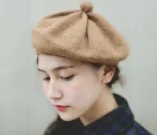Wholesale 10pcs Ladies Winter Plain Wool Beret Caps Beautiful Lady Spring Felt Beret Hat Trendy Women