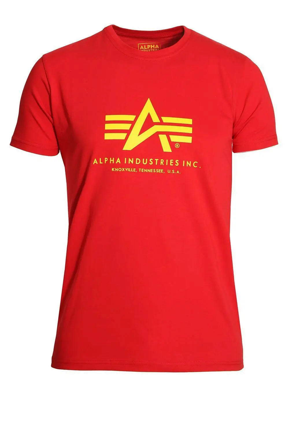 

Mens T-Shirt ALPHA INDUSTRIES Basic Red Cotton T-Shirt