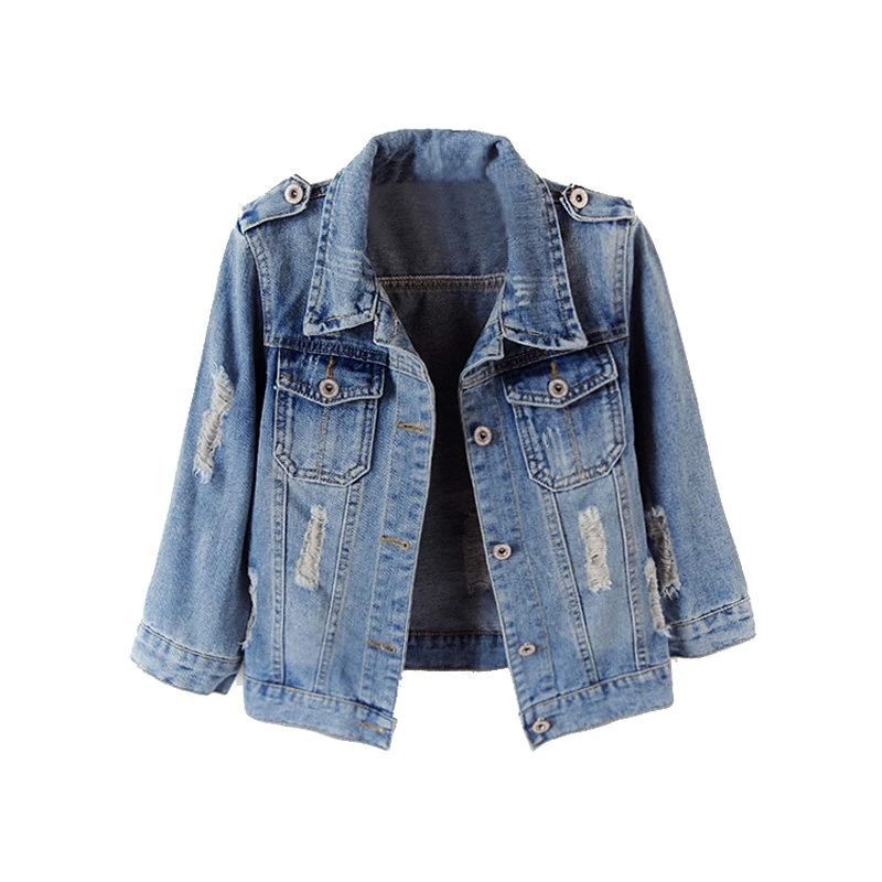 quarter sleeve jean jacket