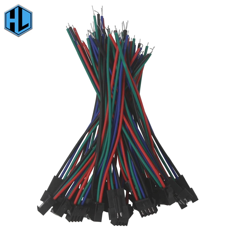 

30pairs 4pin JST SM Connector Male to Female Plug Connector Cable for 5050 3528 2801 8806 RGB LED Strip Lamp LED curtain Lights