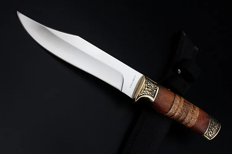 2020 New Hot Sale High Hardness Wood Handle Outdoor Fixed Tactical Combat Hunting Knife Camping Civilian Diving Knives EDC Tools