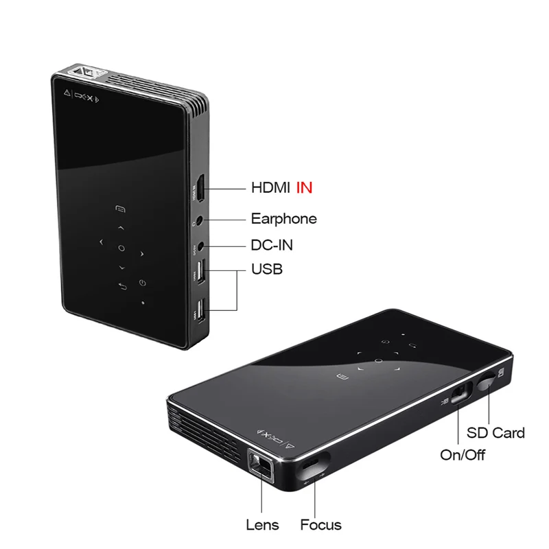  WZATCO CT50S Mini Portable Smart Home Theater Pocket Android 7.1.2 OS Wifi Mini HD LED Projector Fo - 32851511312