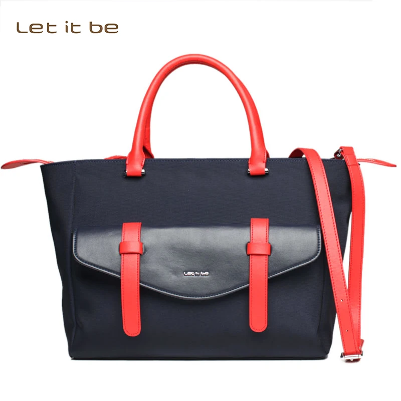 Let it be spring arrival crossbody bag oxford nylon with leather handle
