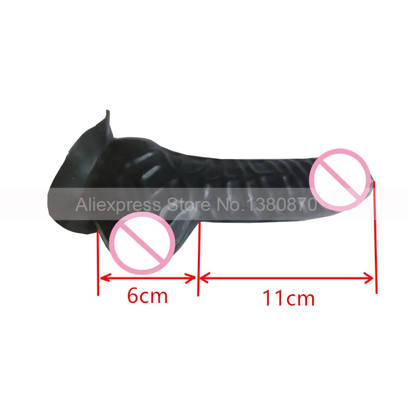 Latex Black Penis Sheath Fetish Rubber Condom Can DIY in Catsuit or Used by Itself S-LA107