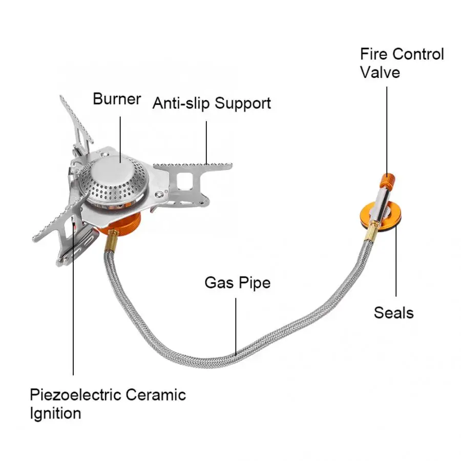 3500 Вт Складная уличная газовая плита, походные печи, портативная печь для пешего туризма, пикника, барбекю, гриля, аксессуары, газовая плита, печь для приготовления пищи