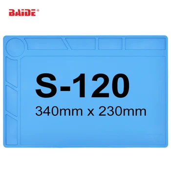 Best 34 X 23cm Blue Heat Resisting Silicone S-120 Working Repair Mat For Phone Fix Soldering Station With Scale Rule 80pcs/lot
