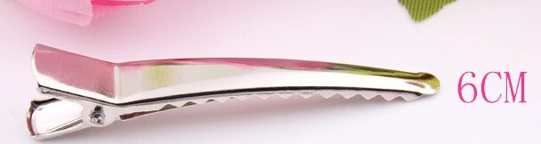 100 шт./лот, железные аксессуары для волос 3 см-6 см, заколка-зажим для утки Tsui, серебряный цвет, зажим под крокодила, крокодил - Цвет: 6CM