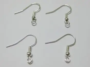 

1000pcs Silver Earring Fish Hook Coil Earwire Ear Wire
