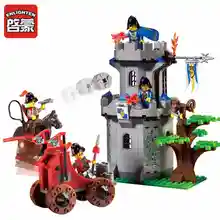 ENLIGHTEN 262Pcs Medieval Lion Castle Knight Carriage Building Blocks Sets Model Minifigure Bricks Toys Compatible With Legoe