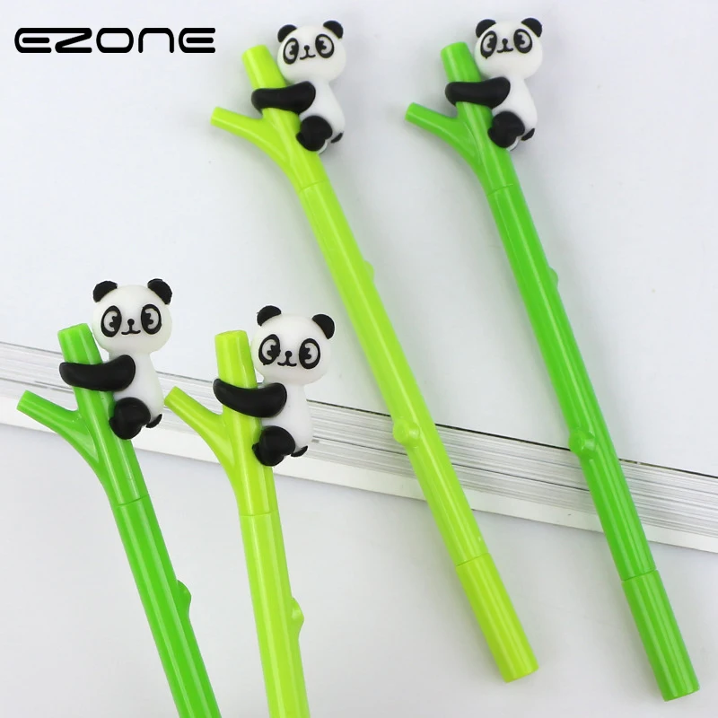 

EZONE Creative Panda Bamboo Shape Gel Pen Kawaii Cartoon Caneta 0.5mm Pen Material Escolar School Office Supplies Stationery