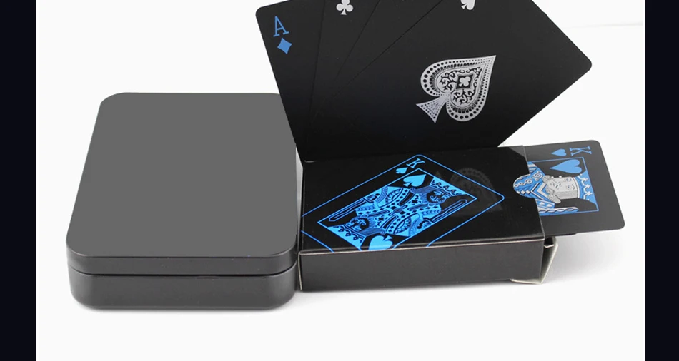 Водонепроницаемая черная пластиковая игровая коллекция карт с черным бриллиантом покерные карты креативный подарок стандартные
