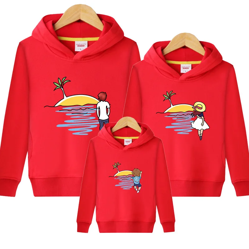 2019 Family Matching Outfits Cotton Hoodies Mom Dad Daughter Son Sweatshirt Autumn Family Clothes Mother Father Kids Hoodies (3)