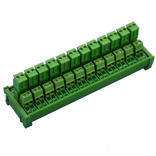 Cheap Electronics-Salon DIN Rail Mount Pluggable 12x2 Position 10A/300V Screw Terminal Block Distribution Module. (Side Wire Connects) Cheap Electronics-Salon DIN Rail Mount Pluggable 12x2 Position 10A/300V Screw Terminal Block Distribution Module. (Side Wire Connects)