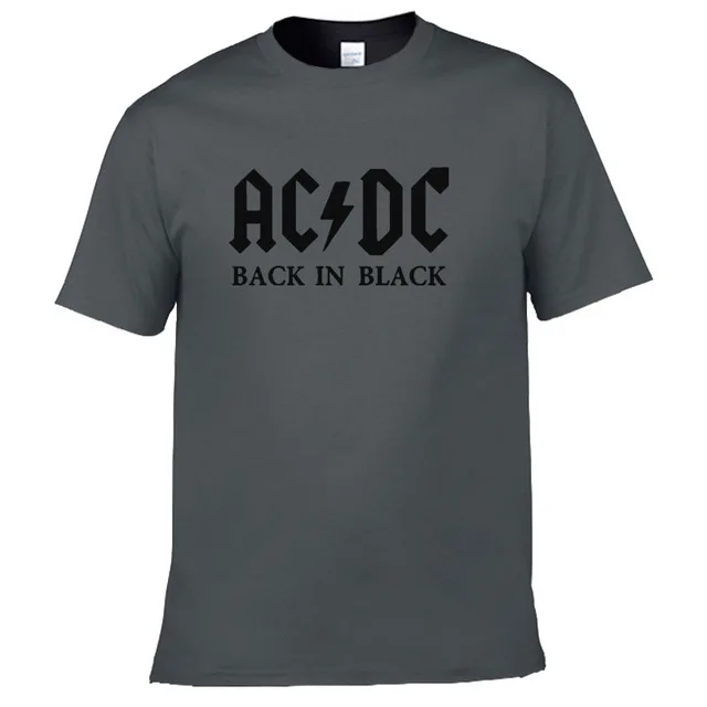 Новинка, Camisetas, AC/DC, рок-группа, футболка, мужская, ACDC, черная, с графическим принтом, футболки, повседневная, с круглым вырезом, хип-хоп, короткий рукав, хлопок, Топ - Цвет: Dark Grey-B