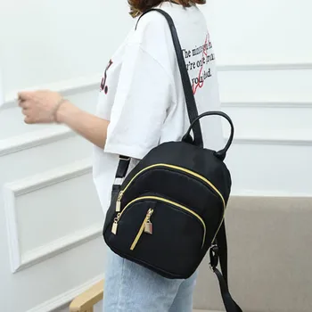 

Solid Color Backpack For Women 2019 Waterproof Fashion Solid Color Casual Backpack Multi-Function School Bag For Teenage