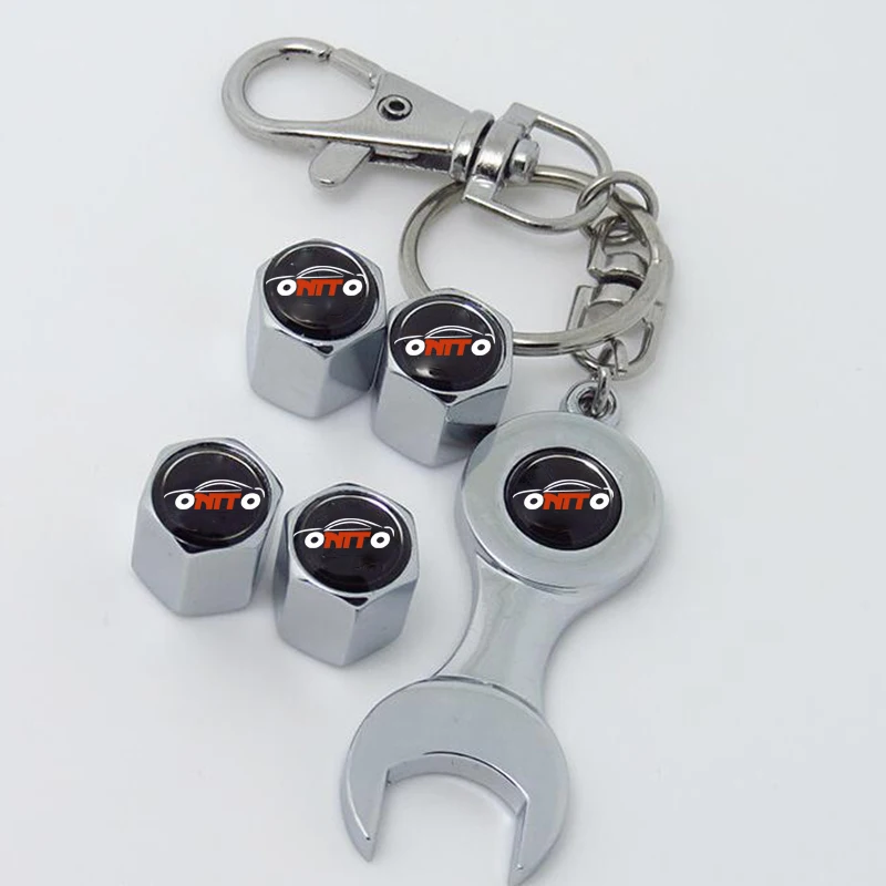 

4 Pieces/Pack with Wrench and Keychain Air Cap Car Valve Caps Tire Valve Caps for Nissan porsche renault peugeot