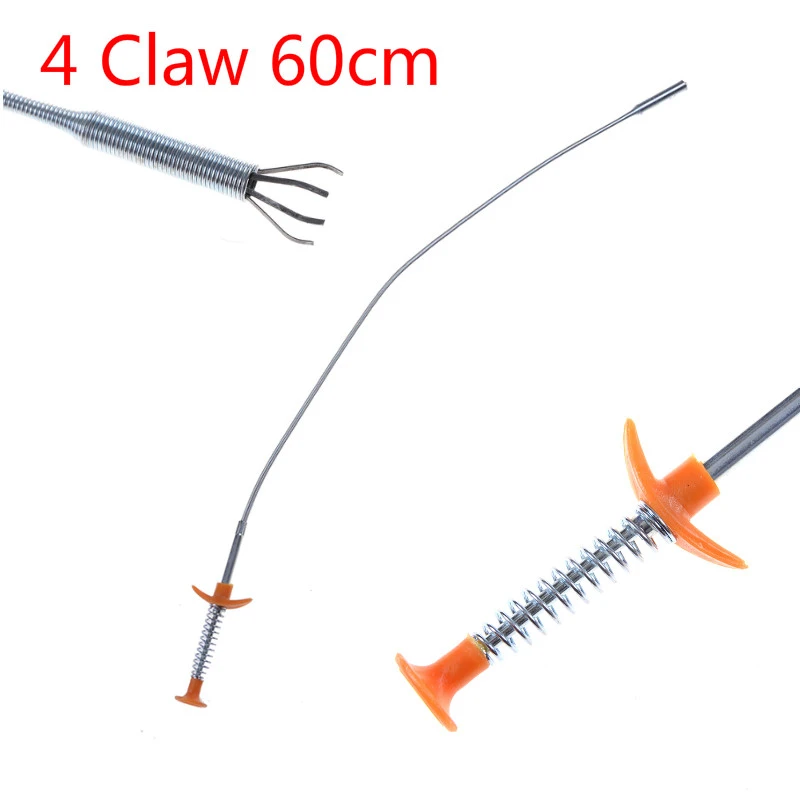 60cm Pick-Up Tool 4Claw LongReach Flexible Spring Grip Narrow Bend Curve GrabbKH
