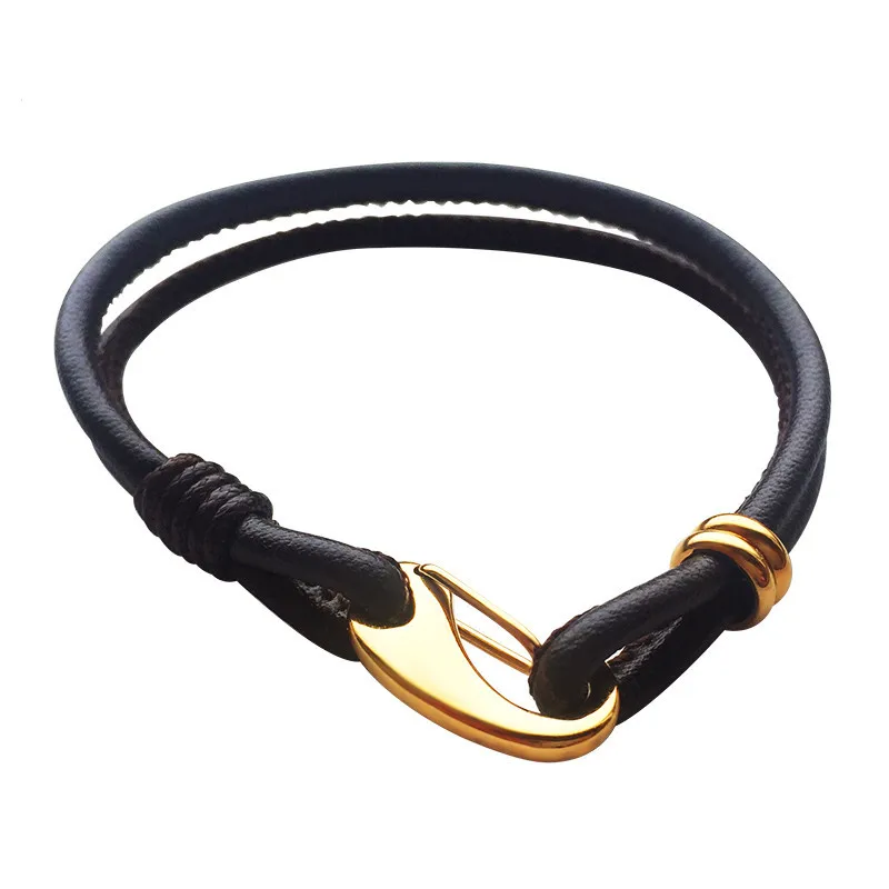 Модные браслеты для женщин 2 слоя золота сплава веревки браслеты мужской кожаный браслет для женщин и мужчин браслеты 6 цветов - Окраска металла: CB301