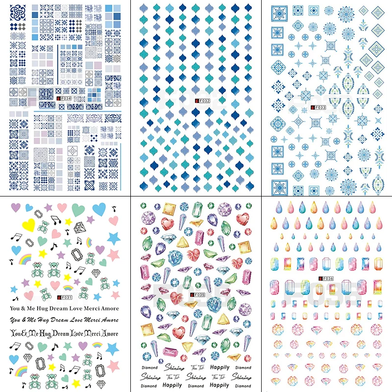 Наклейки для ногтей F024-055 самоклеющиеся наклейки для ногтей серии s F самоклеящиеся наклейки для украшения ногтей прессованные на ногти NBF