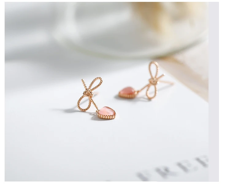 rose gold heart-shaped cat eye silver drop earrings 07_03