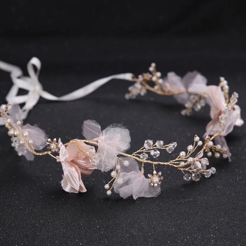  Blush Pink Headpiece Wedding Hair Vine Bohemian Headpiece Floral Hair Vine Cherry Blossom