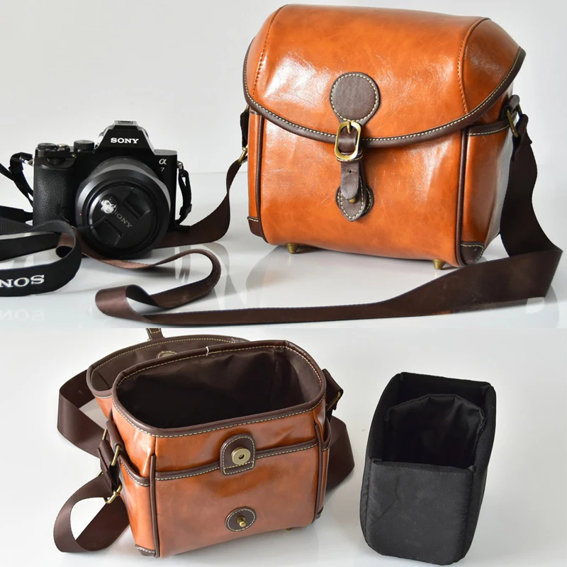 Ретро винтажный кожаный чехол для камеры сумка на плечо Canon EOS 200D 100D 40D 50D 60D 70D 77D 80D 5D