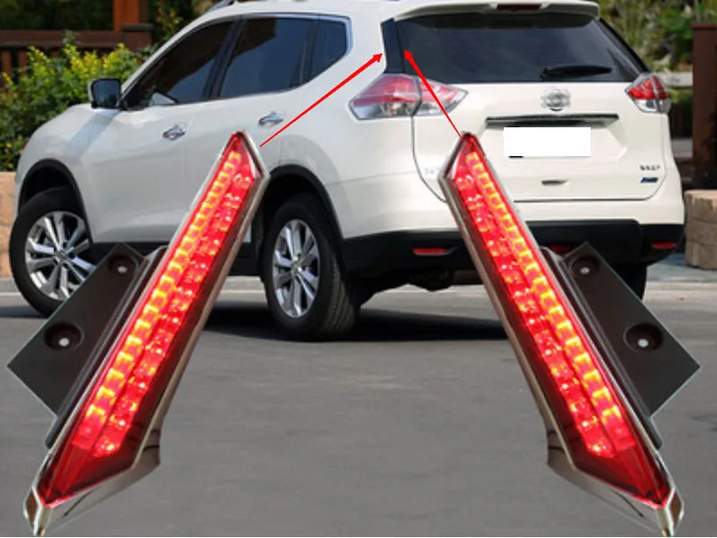 Para Nissan Rogue X-Trail T32 2014, 2015 de 2016 Lunotto Decorazione della lampada led della luce di freno Spoiler