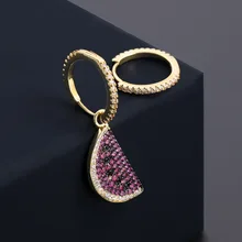 2019 fashion watermelon mini small tiny hoop earrings for women rhinestone gold hoop earrings pair of chic rhinestone hoop earrings for women