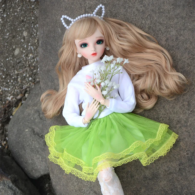 BJD кукла 60 см шарнирная кукла зеленые глаза BJD кукла с макияжем ручной работы красивые игрушки для девочек подарок BJD 1/3 куклы платье для куклы