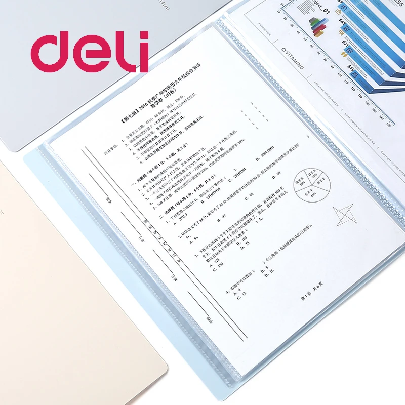 Deli 1 шт. 30/40/60 страниц маленькая Новая папка для файлов многослойная документов