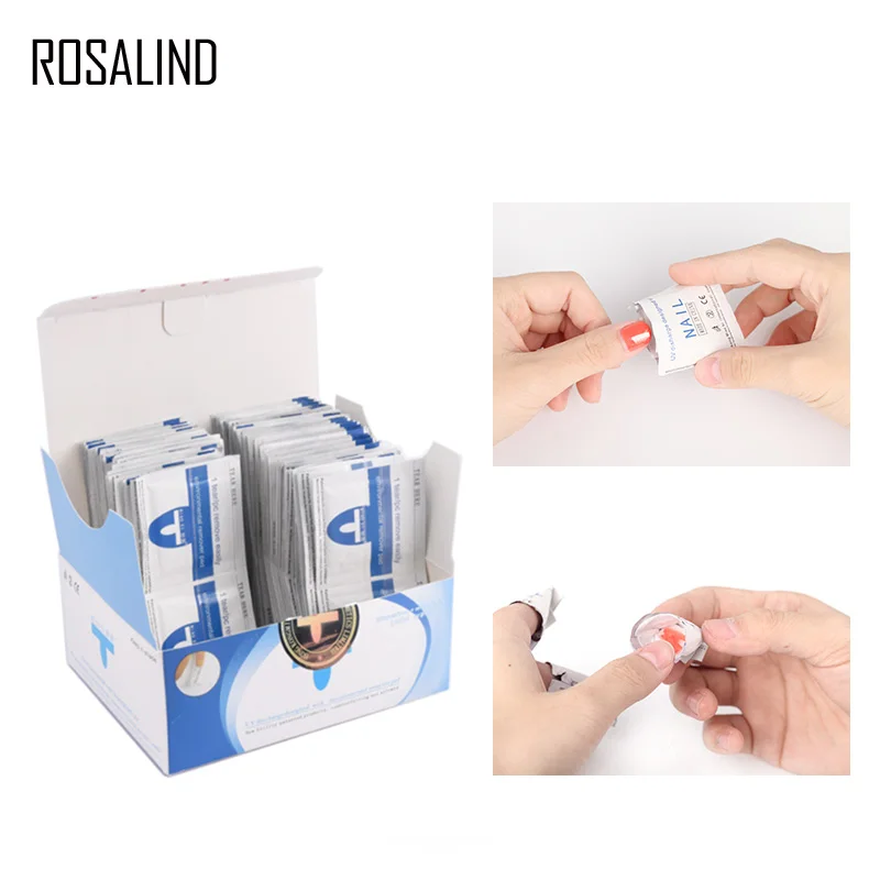 ROSALIND 50PCS/box Removal Wraps Wipes For Removing Gel Varnish Lint-free Wipes Napkins Manicure Cleaner Nail UV Gel