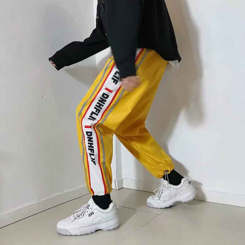 Харадзюку цветные шаровары с лоскутками мужские хип-хоп Беговые брюки в повседневном стиле брюки мужские модные ветровки джоггеры спортивные брюки