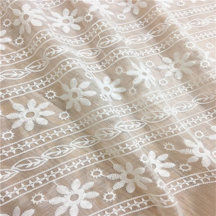 1yard Double-layer three-dimensional embroidery milk silk lace chiffon fabric diy fashion skirt dress clothing sewing craft | Дом и сад