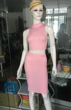 2017 women set Sexy Exposed navel sleeveless Top coat Nightclub Self-cultivation Two pieces female Waist Skirt R32251