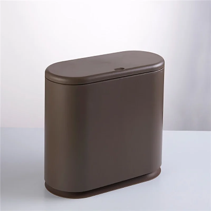 BR 15л пластиковый мусорный бак прессованного типа для ванной комнаты мусорное ведро Туалет мусорное ведро кухня мусорное ведро для мусора отель мусорные баки - Цвет: Coffee