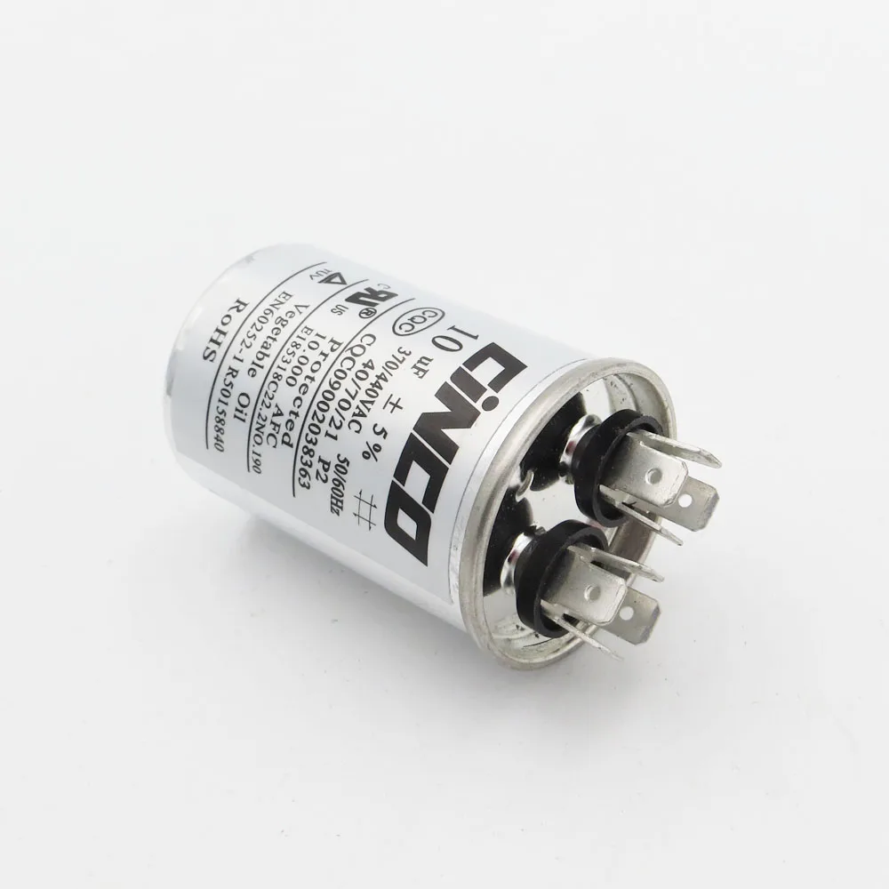 

CBB65 Aluminum Can P2 CBB65A-1 10uF 370/440VAC Run Capacitor Air Conditioner Compressor Motor Start Capacitor 10mfd 10mf 450V