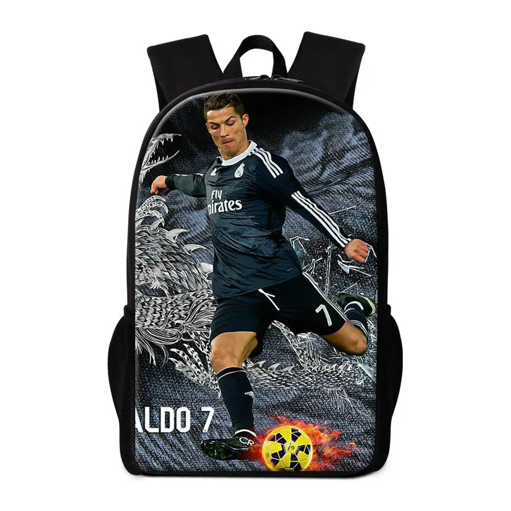 

Student School Backpack Footballs Star Cristiano Ronaldo School Bags Boys Cool Personalized Bookbag Men Travel Bagpack Knapsack