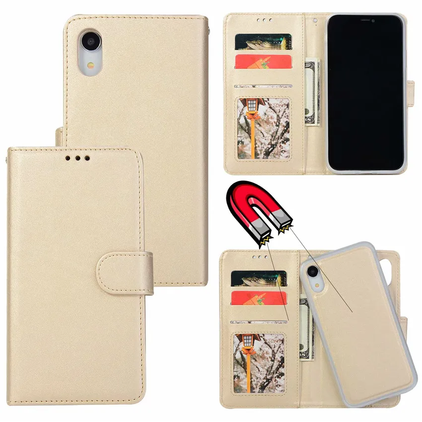 

New leather case 2 in 1 phone case for iphone 5 6 6S X XR 7 8P With With Insert card function case for iphone XS MAX 6SP 7P