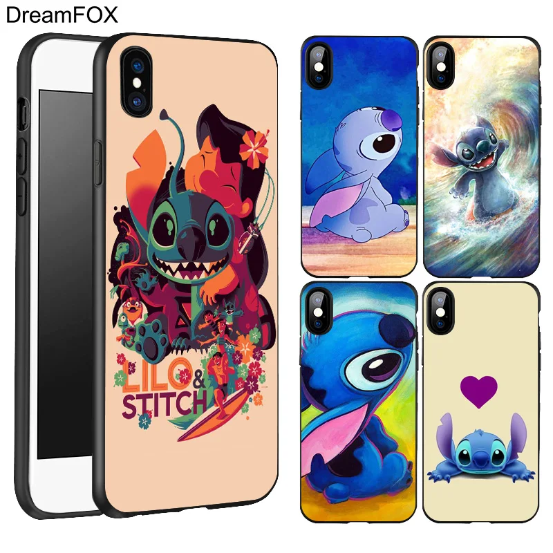DREAMFOX L200 Lilo Stitch Black Soft TPU Silicone Case Cover For Apple iPhone 11 Pro XR XS Max X 8 7 6 6S Plus 5 5S 5G SE |