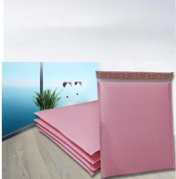 

200pcs Padded Bubble Envelope Packaging Bags Pink Waterproof Courier Bags Bubble Mailers 15*20cm x 5cm Usable Space 13*20cm
