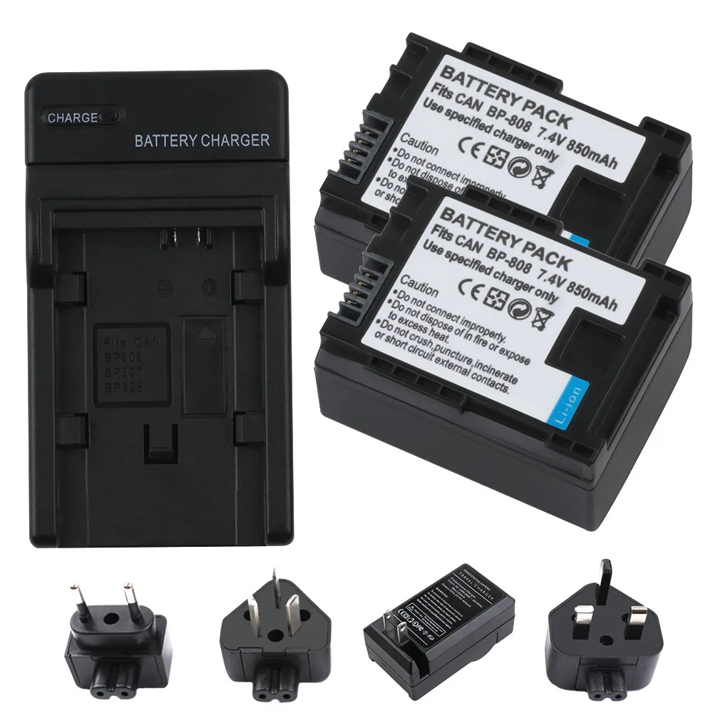 

2Pcs BP-808 BP 808 BP808 Battery for Canon BP-809 819 827 HF200 HF20 HG21 HG20 FS200 FS21 FS22 HFS30 HFM41 HFM400 FS300 FS100