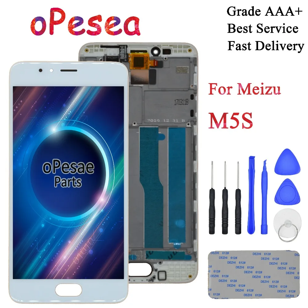 

oPesea 5.2'' For Meizu M5S Meilan 5S M612Q M612H M612M LCD Display Panel Touch Screen Digitizer Glass Sensor Assembly With Frame