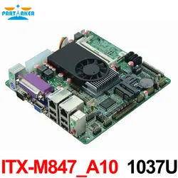 Mini ITX Промышленная материнская плата 1037U/10COM/двойной 24 бит LVDS/POS машины промышленные мини ITX-M847_A10